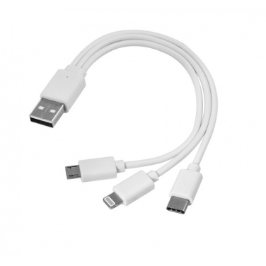 Logotrade mainostuote tuotekuva: 3 in 1 USB-kaapeli tyyppi c + micro USB + lightning
