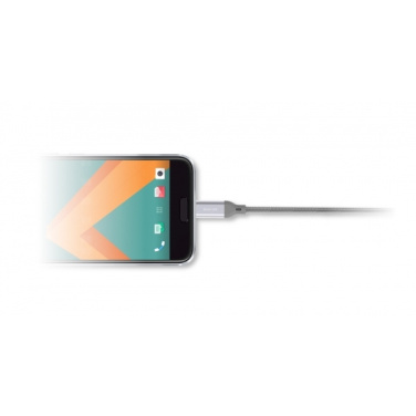Logotrade mainostuote tuotekuva: Nailoninen tiedonsiirtokaapeli LK30 Type - C Quick Charge 3.0