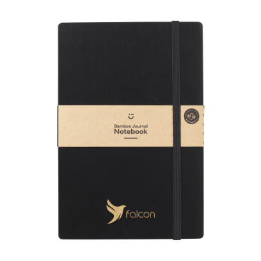 Logo trade liikelahjat mainoslahjat kuva: Bamboo Journal Naked Spine Paper Notebook Musta A5