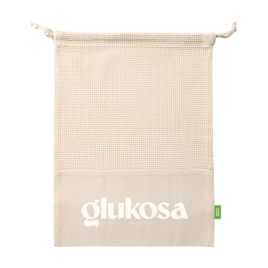 Logotrade mainostuote tuotekuva: Natura Organic GOTS Mesh Bag (120 g/m²) hedelmäpussi