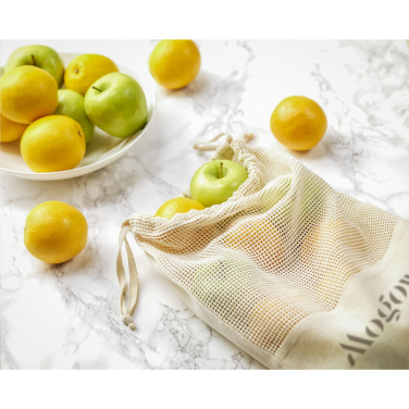 Logo trade mainoslahja ja liikelahja tuotekuva: Natura Organic GOTS Mesh Bag (120 g/m²) hedelmäpussi