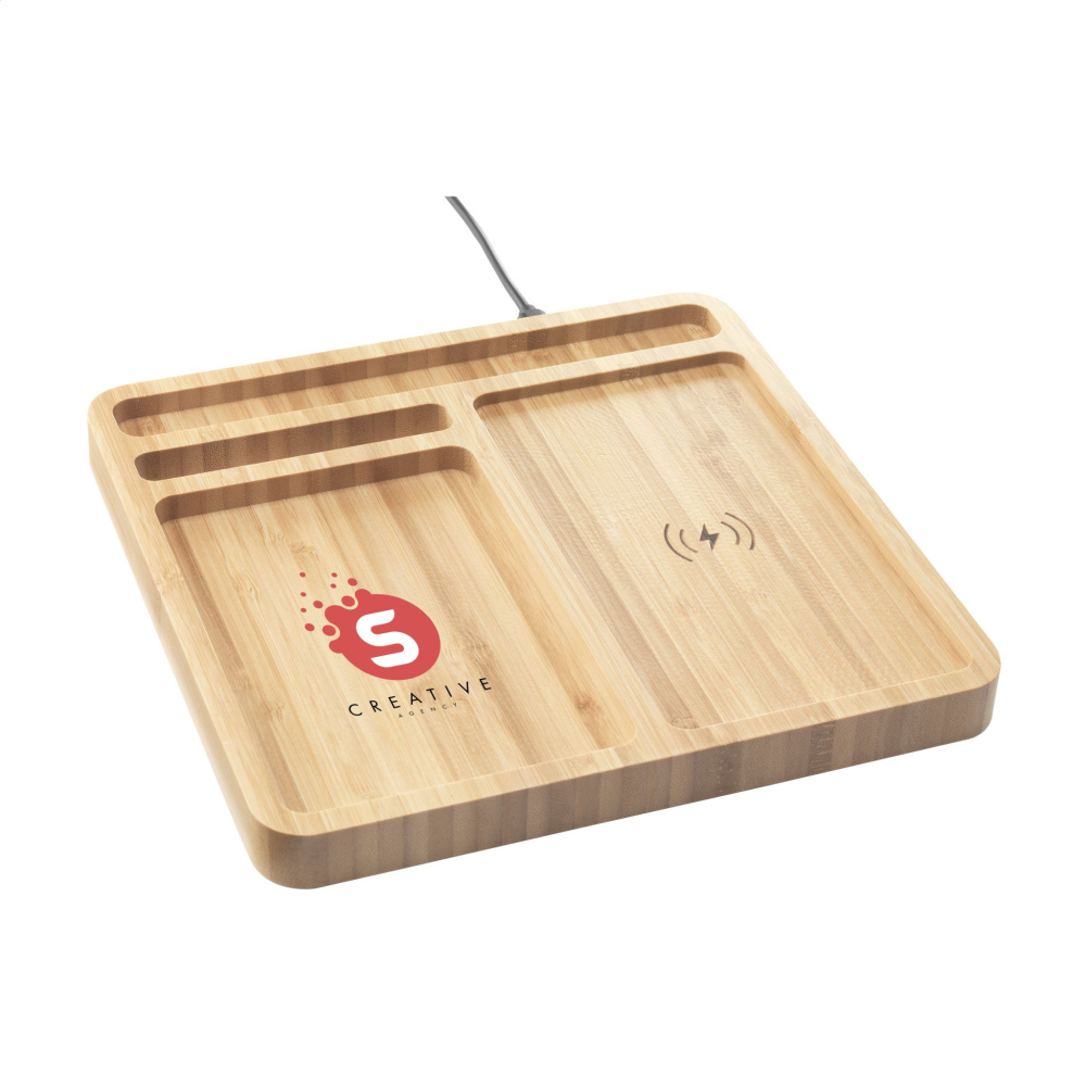 Logotrade mainostuotet kuva: Bamboo Organizer laturi