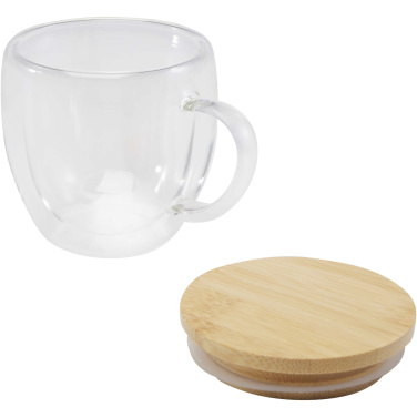 Logo trade mainostuote kuva: Lenora 250 ml:n lasikuppi bambukannella