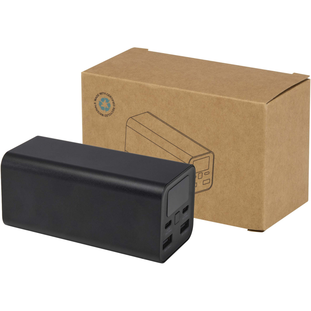 Logo trade liikelahjat tuotekuva: Acamar 20 000 mAh:n ja 70 W:n kannettavan tietokoneen varavirtalähde kierrätetystä alumiinista