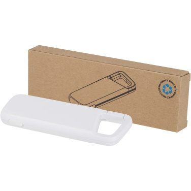 Logo trade mainostuote kuva: Alkes 5 000 mAh:n ja 12 W:n kierrätysmuovista valmistettu vedenkestävä varavirtalähde jousihaalla