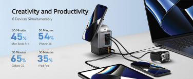 Logotrade mainoslahja ja liikelahja kuva: Urban Vitamin Sacramento 105WGAN -laturi, kaapelit