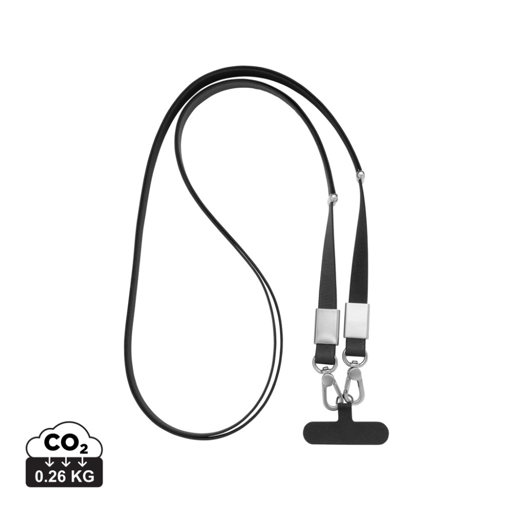 Logo trade liikelahjat mainoslahjat kuva: Nivo RCS-kierrätetty PET crossbody-kaulanauha