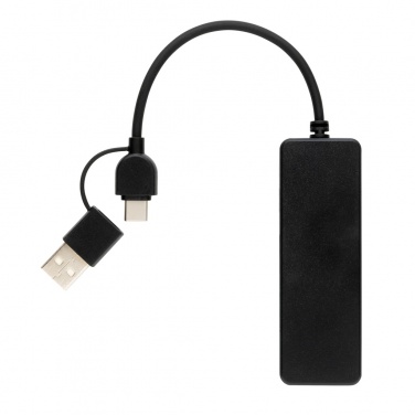 Logotrade firminės dovanos nuotrauka: RCS perdirbto plastiko USB šakotuvas su dviem įvestimis