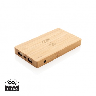 Logotrade dovana nuotrauka: Bambuko 4000 mAh belaidis 5W maitinimo blokas