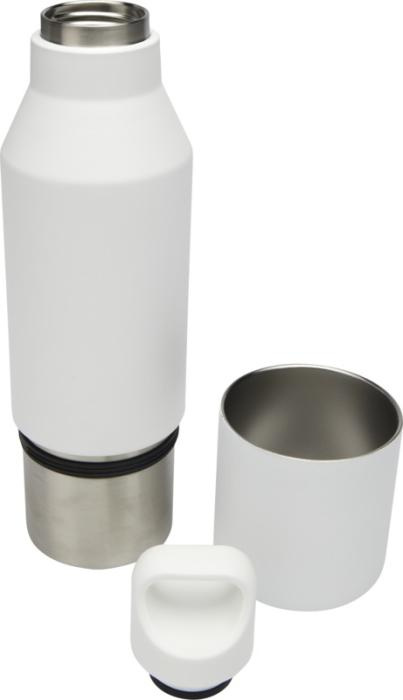 Logotrade dovana nuotrauka: Odessy 600 ml RCS sertifikuotas perdirbto nerūdijančio plieno izoliuotas buteliukas su 300 ml puodeliu