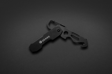 Logotrade reklaminės dovanos nuotrauka: Sulankstomas „Gear X“ kasdienio naudojimo įrankis su karabinu ir siuntų pjaustytuvu