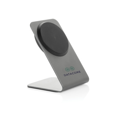 Logotrade reklaminiai produktai nuotrauka: Terra aliuminio 15 W magnetinis belaidis telefono įkrovimo stovas
