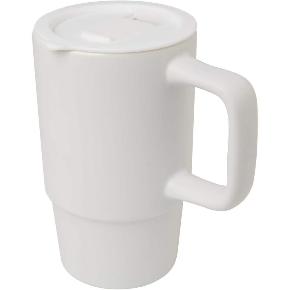 Logotrade dovana nuotrauka: Carter 450 ml keraminis puodelis su plastikiniu dangteliu
