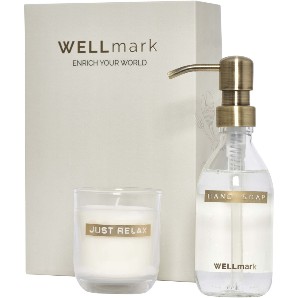 Logotrade dovana nuotrauka: „Wellmark Discovery“ 250 ml muilo dozatoriaus ir 150 g kvapiųjų žvakių rinkinys