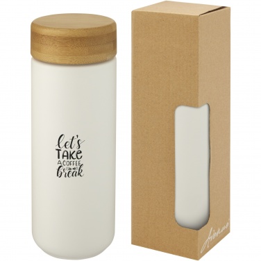 Logotrade biznesa dāvanas foto: Lumi 300 ml keramikas trauks ar bambusa vāku