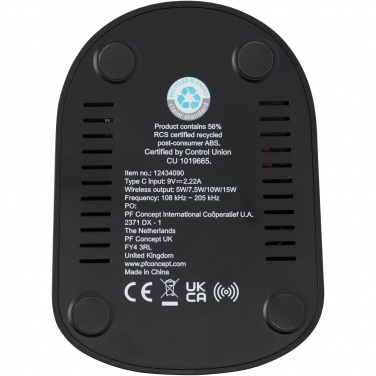 Logotrade korporatīvās dāvanas foto: Loop 15W divu spoļu RCS otrreizēji pārstrādātas plastmasas bezvadu uzlādes statīvs