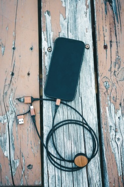 Logotrade logo dāvanas foto: Ohaio RCS sertificēts otrreizēji pārstrādātas plastmasas 6-in-1 kabelis