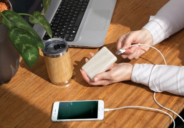 Logotrade Ideja dāvanas foto: Kviešu salmi 5000 mAh Pocket Powerbank