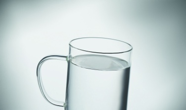 Logotrade Ideja dāvanas foto: Stikla krūze 400ml ar korķa pamatni