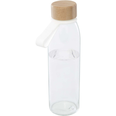 Logotrade korporatīvās dāvanas foto: Porto 500 ml stikla ūdens pudele ar silikona rokturi un bambusa vāku 