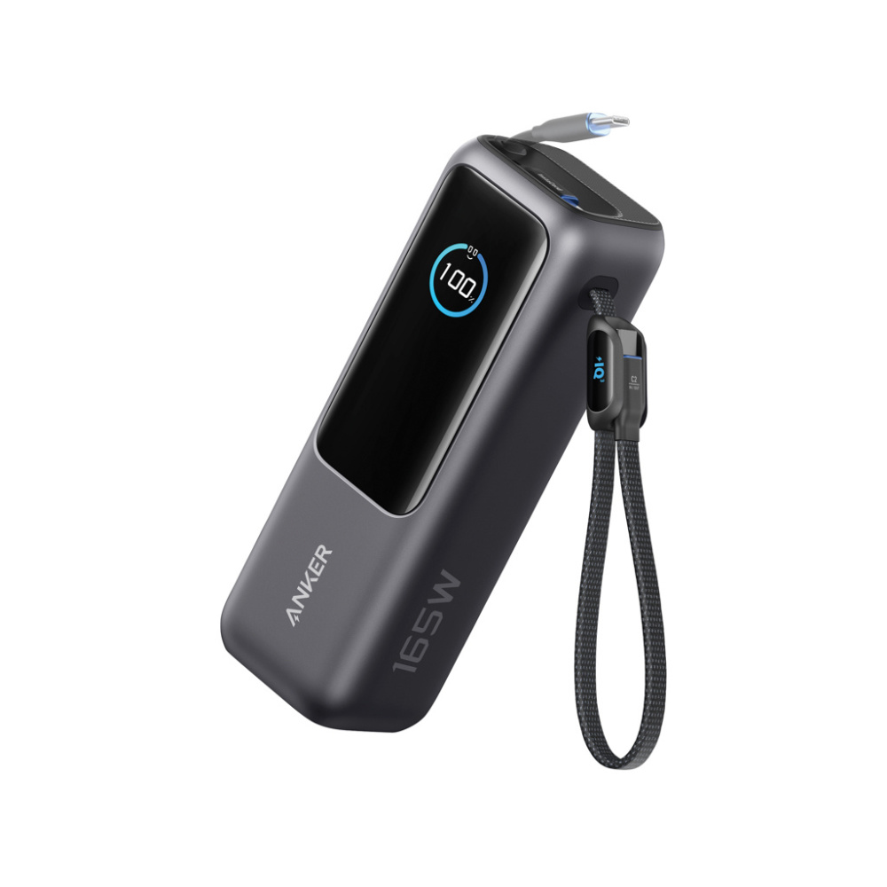 Logotrade Ideja dāvanas foto: Anker Power Bank 25.000 mAh 165W, iebūvēts izvelkams kabelis
