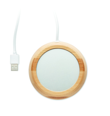 Логотрейд pекламные продукты картинка: Bamboo mug warmer with USB