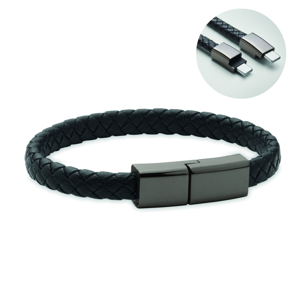 Лого трейд pекламные cувениры фото: Braided bracelet cable type-C
