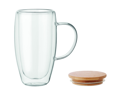 Лого трейд бизнес-подарки фото: Double wall glass mug 450ml