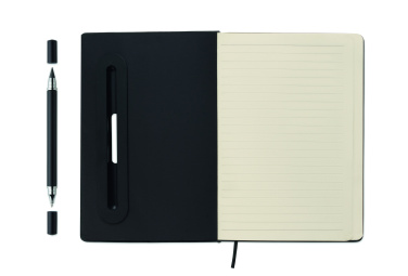 Лого трейд pекламные подарки фото: A5 notebook with phone holder