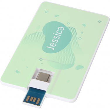 Logotrade profilreklam bild: Duo slim 32 GB USB-enhet med Type-C och USB-A 3.0