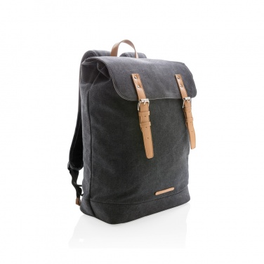 Logotrade reklamprodukter bild: Canvas laptopryggsäck, PVC-fri