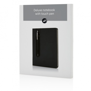 Logotrade reklamprodukter bild: Anteckningsbok Basic - PU - med styluspenna - A5