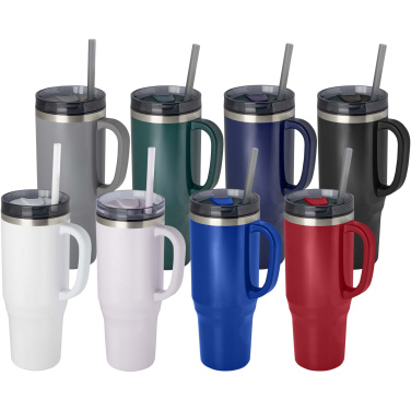 Logotrade presentreklam bild: Melbourne RCS-certifierad mugg med sugrör, 1 200 ml