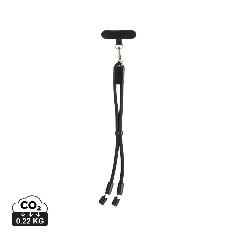 Logotrade profilprodukter bild: LoopAmp RCS RPET handledsrem för telefon med 60 W kabel