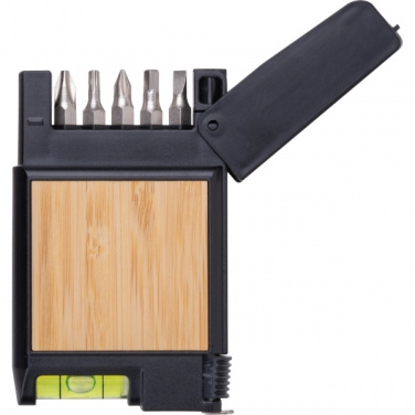 Logotrade profilprodukter bild: 3-meters måttband med vattenpass HALIFAX