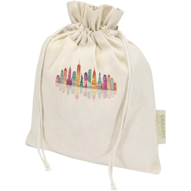 Logotrade reklamprodukter bild: Odisha 140 g/m² presentpåse av ekologiskt OCS-material – 30 x 25 cm