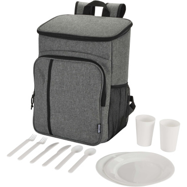 Logotrade profilreklam bild: Tundra picknick kylryggsäck av återvunnen GRS med serveringsset, 20 l