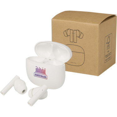 Logotrade reklamprodukter bild: Alterf True Wireless Bluetooth®-öronsnäckor av återvunnen plast med öronproppar av silikon