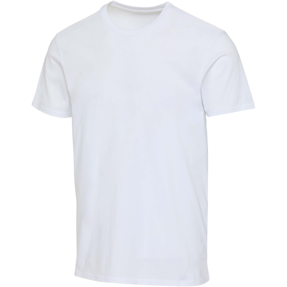 Logotrade profilprodukter bild: Azurite 160 g/m² kortärmad unisex-T-shirt av ekologiskt OCS-material